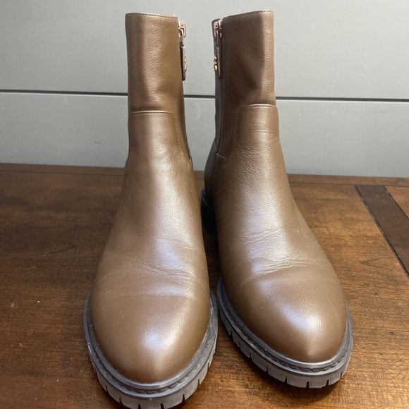 Stuart Weitzman Maelie Ankle Boots Leather Coffee Brown Women's Size 8 $575 - Picture 6 of 11